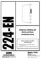 224-EN WIRELESS CONTROLLER INSTALLATION & INTERFACE GUIDE. Guide No. 224-EN USING AS REPLACEMENT CONTROLLER