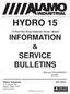 HYDRO 15 INFORMATION & SERVICE BULLETINS. 15 Foot Flex Wing Hydraulic Driven Mower. Manual P/N (07/05)