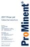 ProMinent Price List. ProMinent Fluid Controls Pty Ltd. Sydney, 1st January 2017
