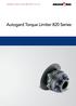 Autogard Torque Limiter 820 Series Overview. Autogard Torque Limiter 820 Series