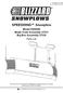 SPEEDWING Snowplow. Model 8600SW Blade Crate Assembly Big Box Assembly Parts List