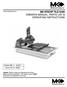 MK-370EXP TILE SAW OWNER'S MANUAL, PARTS LIST & OPERATING INSTRUCTIONS