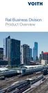 Rail Business Division Product Overview