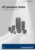 GRUNDFOS DATA BOOKLET. GT pressure tanks. For cold-water and heating applications
