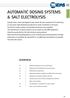 AUTOMATIC DOSING SYSTEMS & SALT ELECTROLYSIS