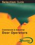 Selection Guide. Commercial & Industrial. Door Operators