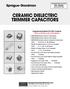 CERAMIC DIELECTRIC TRIMMER CAPACITORS