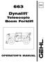 Form No Dynalift. Telescopic Boom Forklift OPERATOR S MANUAL