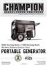 PORTABLE GENERATOR Starting Watts / 7200 Running Watts Wireless Remote Electric Start OWNER S MANUAL & OPERATING INSTRUCTIONS MODEL NUMBER