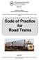 Code of Practice for Road Trains