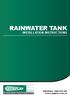 Rainwater Tank Installation instructions