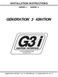 INSTALLATION INSTRUCTIONS SERIES -1 SERIES -2 GENERATION 3 IGNITION. G3i IGNITION - INTERFACE