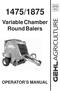 Form No /1875. Replaces Variable Chamber Round Balers OPERATOR S MANUAL