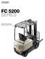 FC 5200 SERIES. Specifications Sit-Down Rider Lift Truck