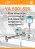 Flow VA 500/ 520. Flow sensors for compressed air and gases incl. temperature measurement. Verbrauch.