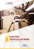 ELECTRIC VEHICLES IN INDIA IMC. Prospects and Challenges. Chamber of Commerce and Industry