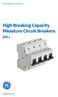 High Breaking Capacity Miniature Circuit Breakers