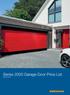 Series 2000 Garage Door Price List