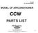 MODEL OF AIRCONDITIONER CCW PARTS LIST