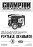 PORTABLE GENERATOR Starting Watts/3500 Running Watts Wireless Remote, Electric Start OWNER S MANUAL & OPERATING INSTRUCTIONS MODEL NUMBER