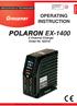 POLARON EX-1400 OPERATING INSTRUCTION. 2 Channel Charger Order Nr. S2018 INNOVATION & TECHNOLOGY. English