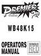 WB48K15 OPERATORS MANUAL