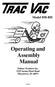 Model 858-RH. Operating and Assembly Manual. Palmor Products Inc Serum Plant Road Thorntown, IN 46071