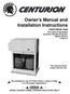 Owner s Manual and Installation Instructions