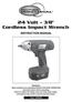 24 Volt - 3/8 Cordless Impact Wrench