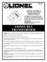 1993 Lionel Trains, Inc., Chesterfield, MI LIONEL RS-I TRANSFORMER