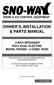 OWNER S, INSTALLATION & PARTS MANUAL