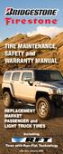 TIRE MAINTENANCE, SAFETY and WARRANTY MANUAL