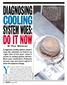 DIAGNOSING COOLING SYSTEM WOES: DO IT NOW. You ve got a vehicle in your bay whose engine is BY PAUL WEISSLER