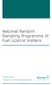 National Random Sampling Programme of Fuel Licence Holders