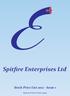 Spitfire Enterprises Ltd. Stock Price List Issue 1. Registered Charity Number