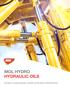 MOL HYDRO HYDRAULIC OILS EXTRA CLEANLINESS, MORE EFFICIENT OPERATION