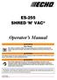 ES-255 SHRED N VAC. Operator s Manual