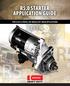 R5.0 STARTER APPLICATION GUIDE FOR CLASS-8 TRUCK, ON-ROAD & OFF-ROAD APPLICATIONS