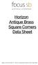 Horizon Antique Brass Square Corners Data Sheet