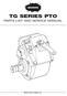 TG SERIES PTO PARTS LIST AND SERVICE MANUAL