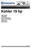 Kohler 19 hp. Spare parts Ersatzteile Pièces détachées Reserve onderdelen Repuestos Reservdelar I S E R V I C E
