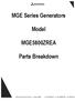 MGE Series Generators. Model MGE5800ZREA. Parts Breakdown