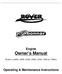Engine Owner s Manual. Models sx4000, i4000, i4500, i5000, i5500, i7000 & i7000xt. Operating & Maintenance Instructions