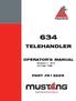 TELEHANDLER OPERATOR S MANUAL PART # Revision C - 06/15 S/N Mustang Manufacturing Company, Inc.