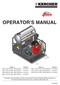 OPERATOR S MANUAL MODEL # ORDER # HDS 5.6/35 Pe Cage / SSG E HDS 5.6/35 Pe Cage / SSG E/G