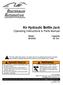 Air Hydraulic Bottle Jack Operating Instructions & Parts Manual
