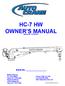 HC-7 HW OWNER S MANUAL