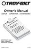 Owner s Manual SET-UP OPERATION MAINTENANCE. IMPORTANT: Read Safety Rules and Instructions Carefully OG-4905 PRINTED IN CANADA