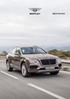 PRICING BENTAYGA EUROPE. Price with VAT BENTAYGA DIESEL 320/435 8-speed automatic transmission, permanent all-wheel drive