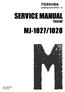 SERVICE MANUAL MJ-1027/1028 FINISHER. File No. SME040041A0 R TTEC Ver01_